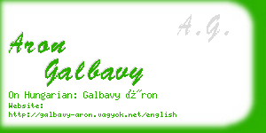 aron galbavy business card